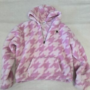 Hurley Pink and White Big Girls Hoodie Size XL